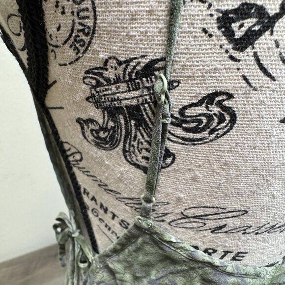 VTG Y2k Victoria's Secret Silk Green Paisley Mini Slip Dress Sz M Side Ties RARE - Picture 7 of 10